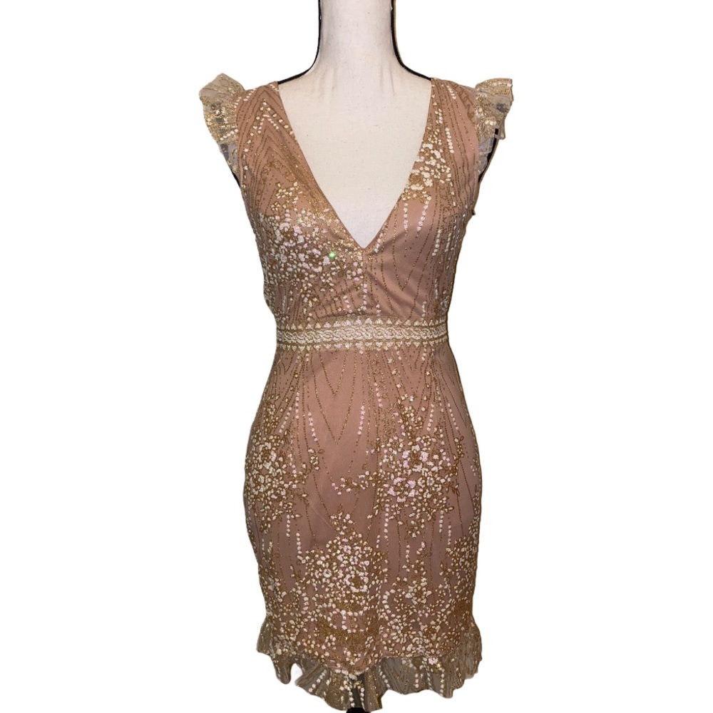 💥HP💥Sexy Glitter & Lace Mini Dress